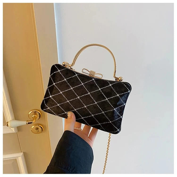 Black Wholesale New Fashion Velvet Ladies Box Bags Handbag Shoulder Crossbody Luxury Women Hand Dinner Bags For Party