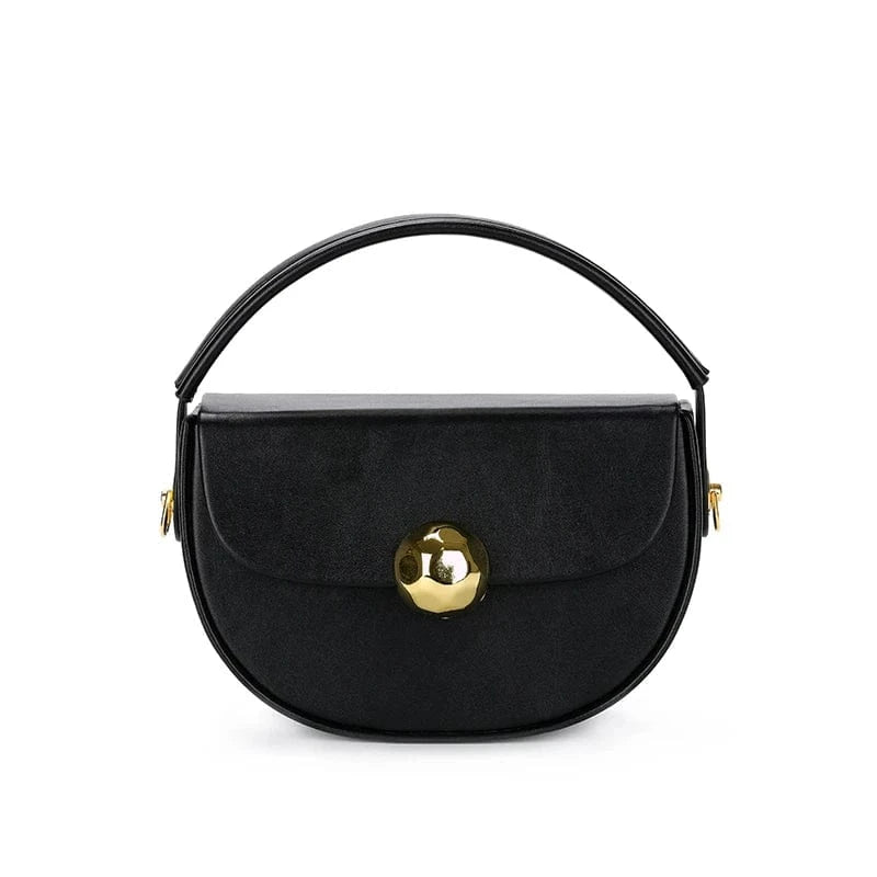 Black Women's Luxury Bag Top Handle Half Moon Box Clutch Handbags Fashion Bags for Ladies Girls 2024