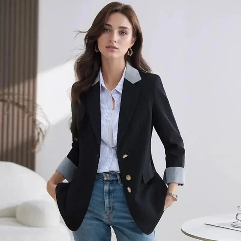 black / XXL / CHINA Fashion Outerwears Autumn Winter New In Coats Blazers Casaco Feminino Women's Jacket Woman Clothes 2024 Casual Veste Femme