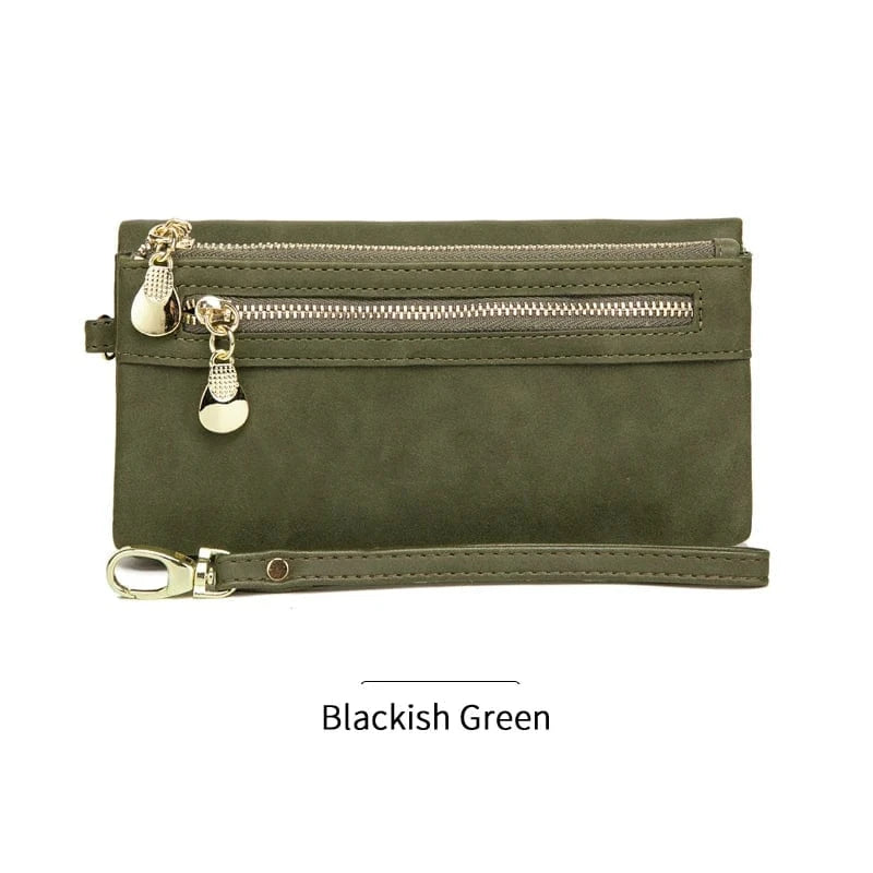 Blackish Green MIYIN 2024 hot selling women wallet Long Retro ladies purse Multifunction wallet card holder cartera women's wallets woman