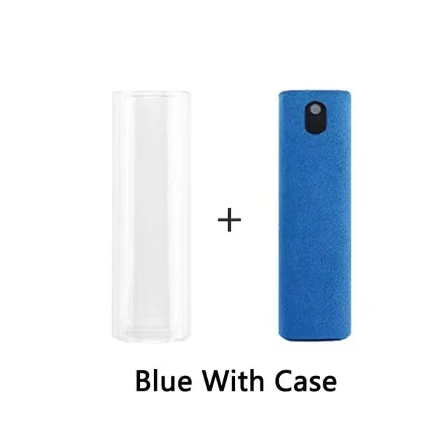Blue-Case-No Liquid 2 In 1 Screen Cleaner Spray Computer Mobile Phone Screen Dust Remover Tool Microfiber Cloth For iPhone iPad Cleaning Wipes