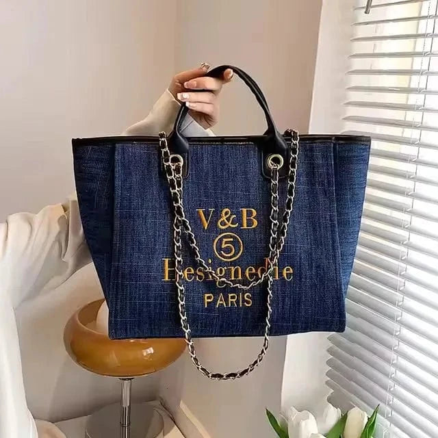 blue Handbags Women's Bag Shoulder Crossbody for Designer Messenger Large Luxury Female Portable Zipper Canvas Girl Tote Bags