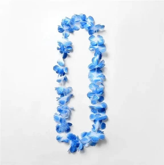 Blue Hot Football Fans Flower Lei/hawaii Necklace Leis/hawaiian