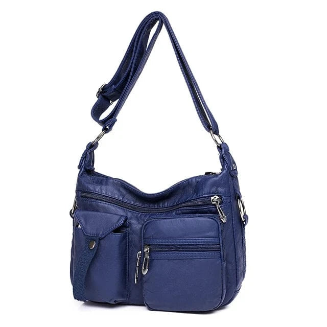 blue New Design Women Shoulder Bag Pu Leather Crossbody Bag Soft Messenger Bag Large Capacity Leather Purses Bolsa Feminine
