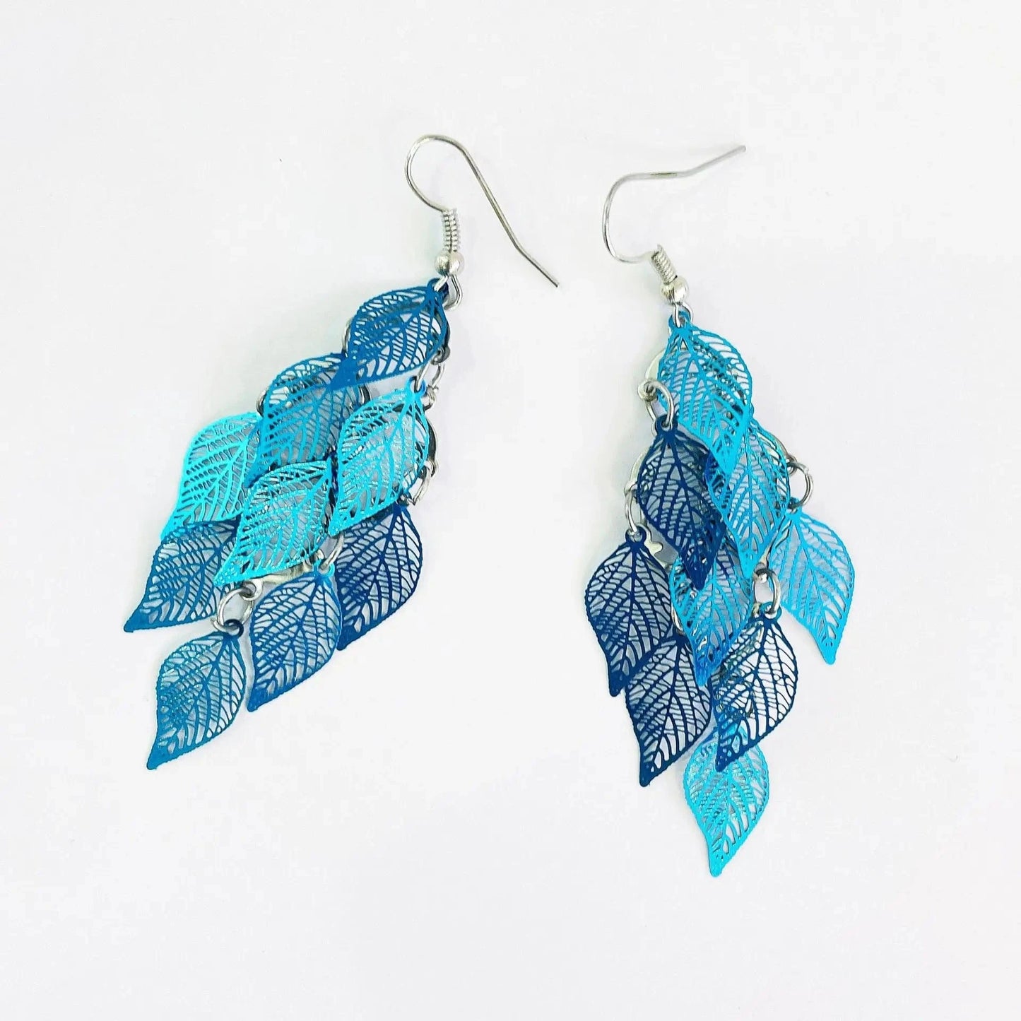 Blue New fashion leaf earrings color copper earrings jewelry