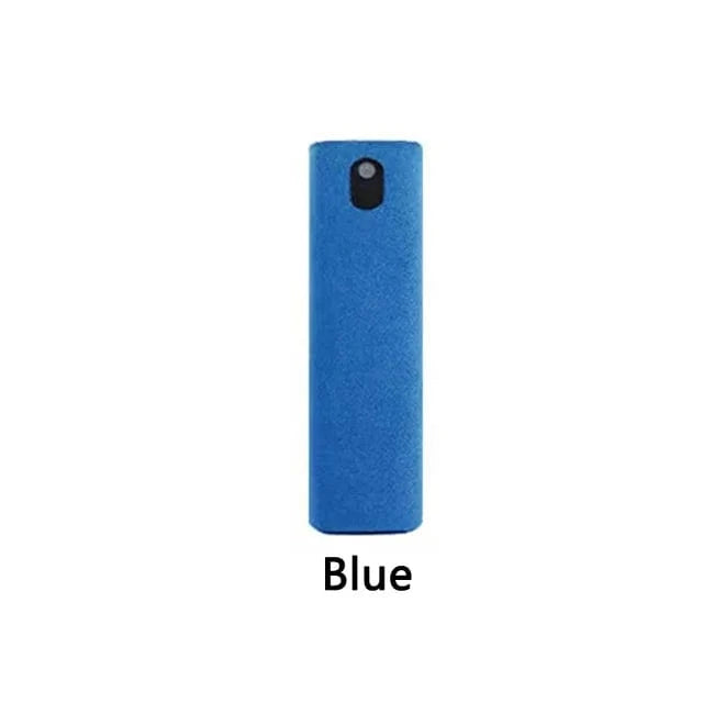 Blue-No Liquid 2 In 1 Screen Cleaner Spray Computer Mobile Phone Screen Dust Remover Tool Microfiber Cloth For iPhone iPad Cleaning Wipes