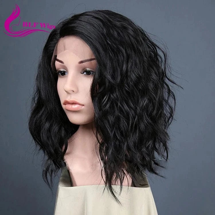 Blunt Cut Bob Style Pure Brazilian Human Hair Wigs Pre Plucked Human Lace Front Wig Water Wave Raw Lace Frontal Wig