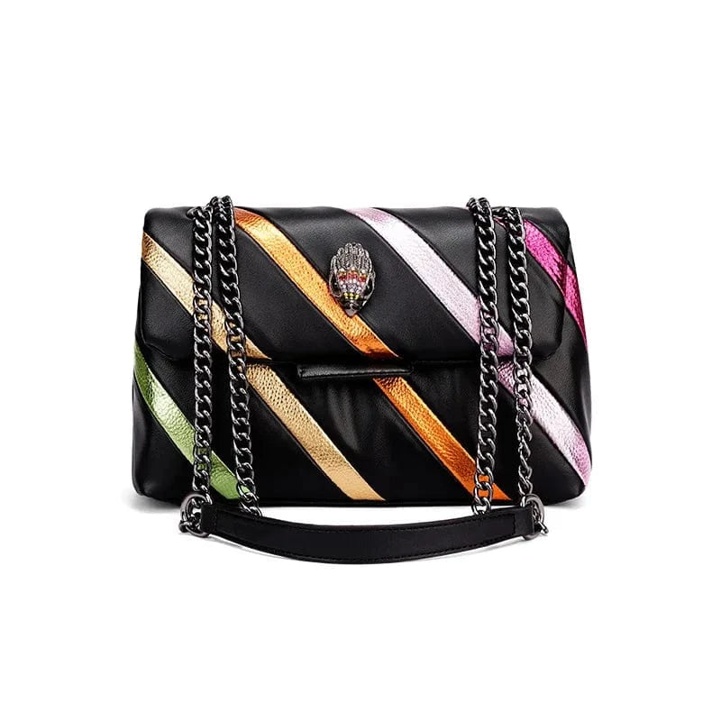 BM9334 Soft Leather New Trends High Quality Designer Handbags Femme Rainbow Crossbody Striped Purse For Ladies