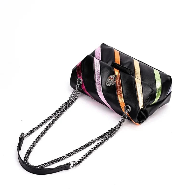 BM9334 Soft Leather New Trends High Quality Designer Handbags Femme Rainbow Crossbody Striped Purse For Ladies