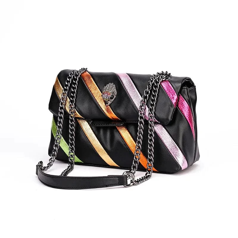 BM9334 Soft Leather New Trends High Quality Designer Handbags Femme Rainbow Crossbody Striped Purse For Ladies