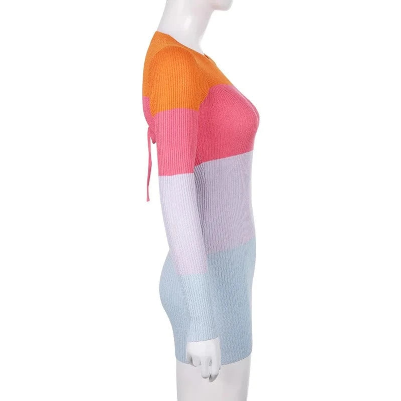 Body Con Mini Sweater Casual Dresses Sexy Winter Women Backless Club Dress Stretchy Wholesale Clothing Knit Dresses