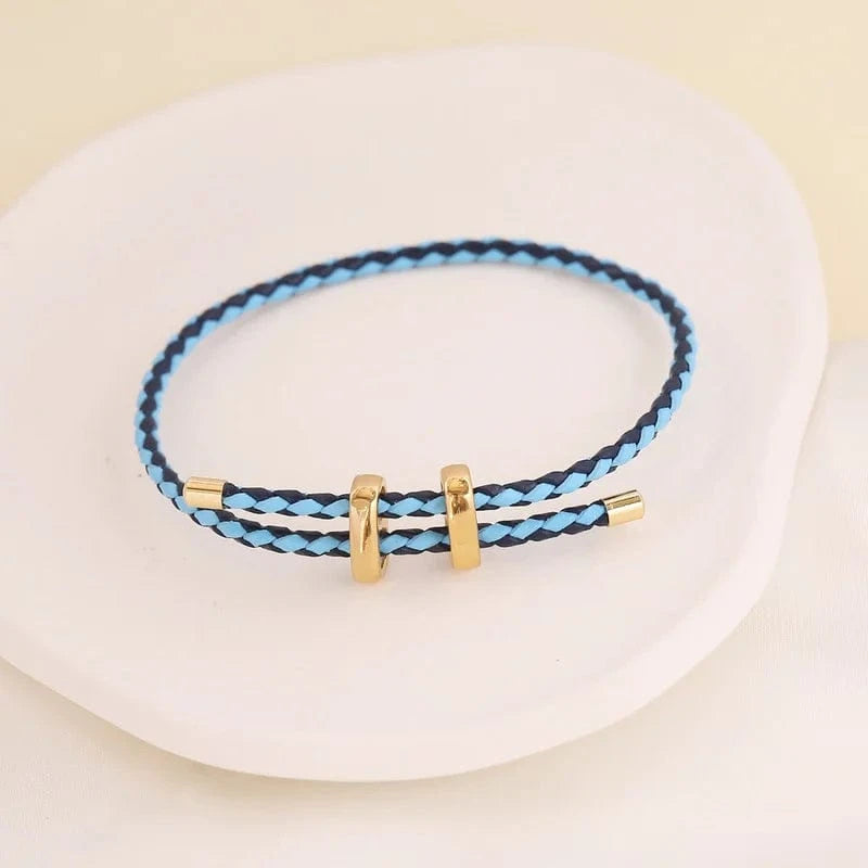 Bohemian New Handmade Braided Bracelets Women Solid Color Leather Cord Bracelet Personality DIY Jewelry
