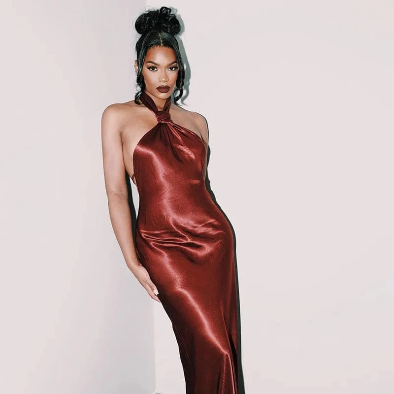 Bomblook ASDS143 Halter Hollow Out Backless Party Dress Dress Sexy Woman Dress