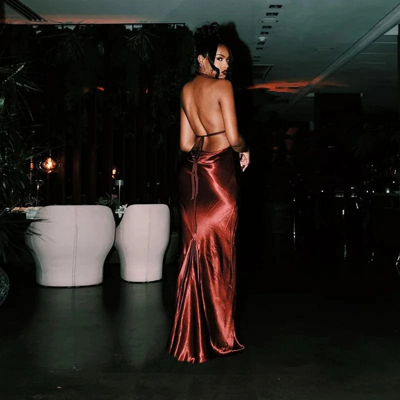 Bomblook ASDS143 Halter Hollow Out Backless Party Dress Dress Sexy Woman Dress