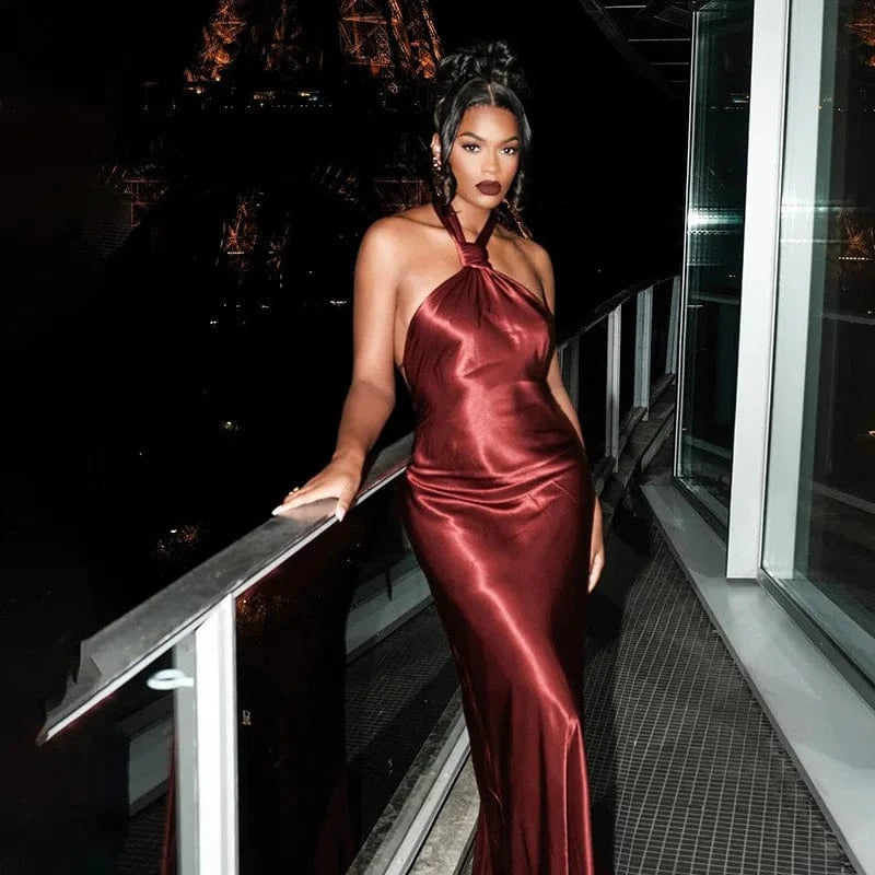 Bomblook ASDS143 Halter Hollow Out Backless Party Dress Dress Sexy Woman Dress