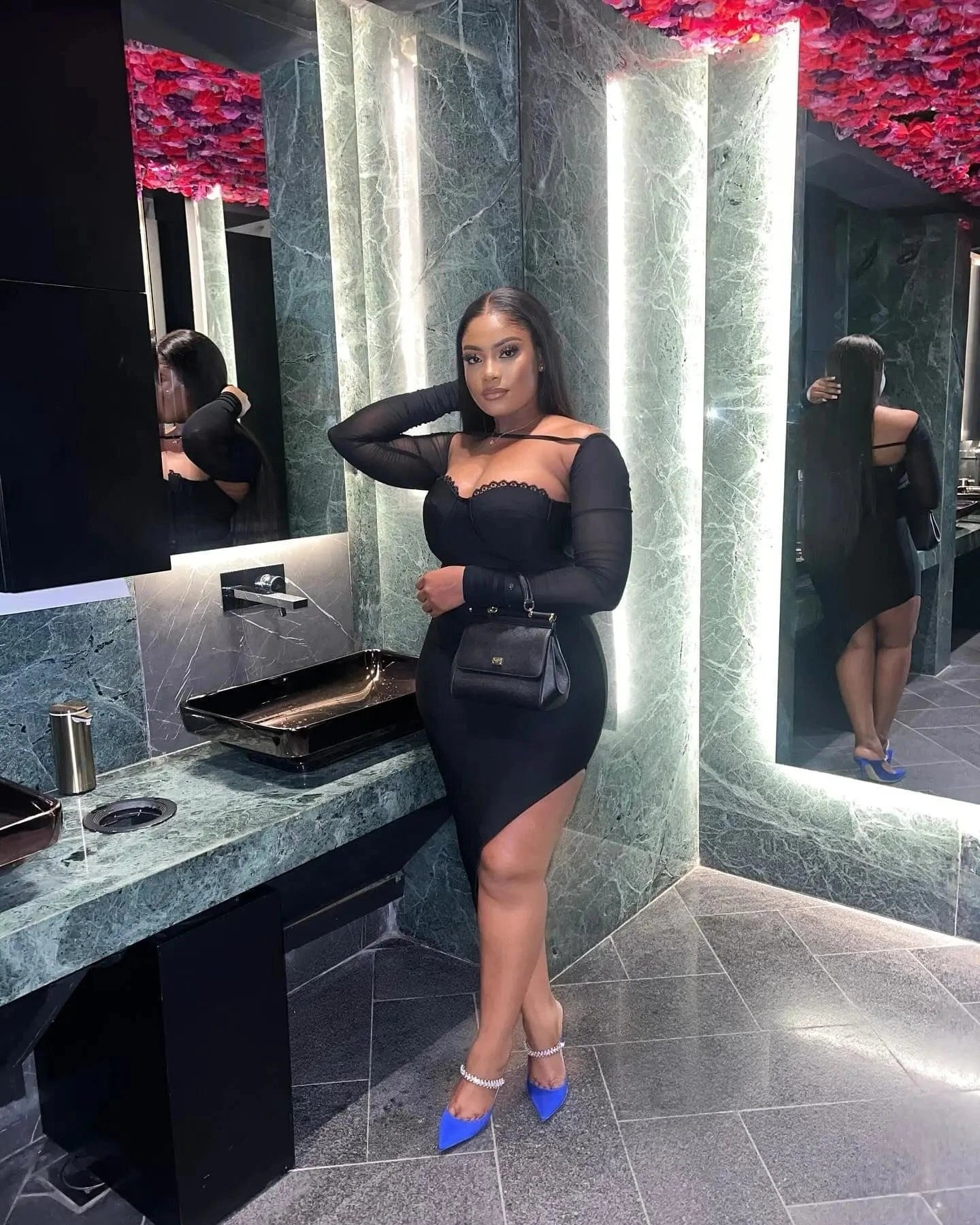 Bomblook ASDS184 Mesh Sleeve Sexy Party Dress Elegant Dresses Elegant Evening Dress