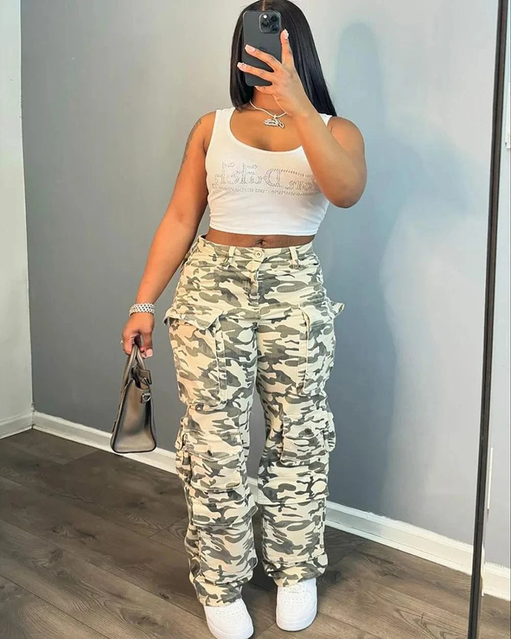 Bomblook ASPT46 Streetwear Plus Size Women's Jeans Women's Jeans Cargo Pants Women