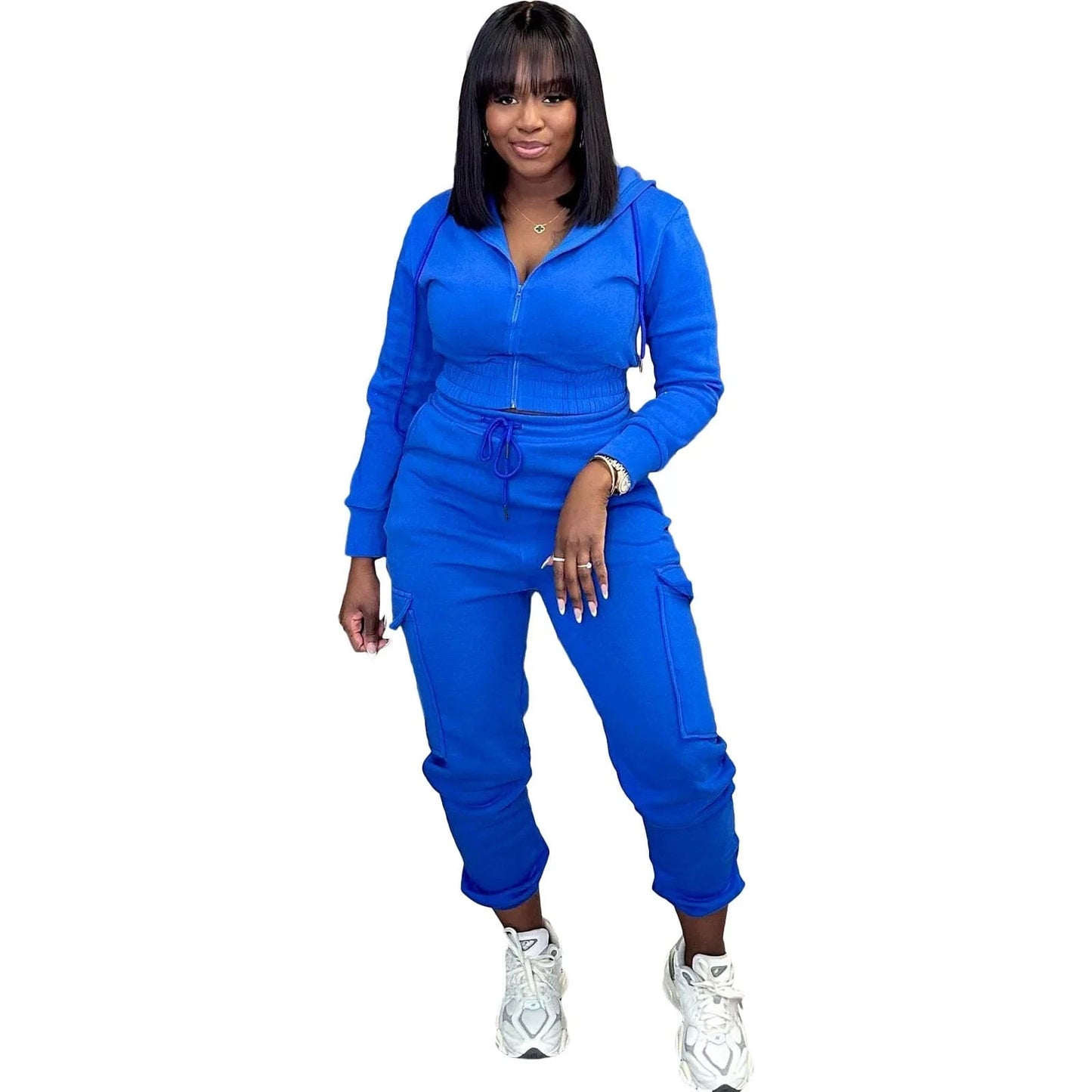 Bomblook ASST194 Sprotwear Jogging Drawstring Cardigan Hoodie Set 2 Piece Set Women Suits Set For Women