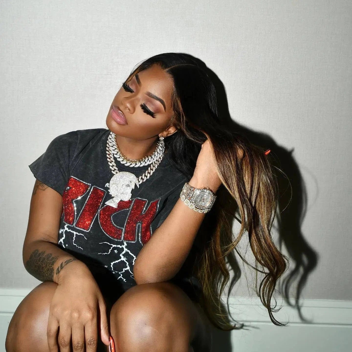 Bomblook ASTP78 Letter Print Graphic T Shirts Vintage T Shirt Heavyweight T-Shirt