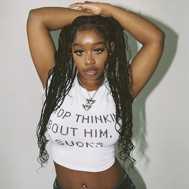 Bomblook C427TP 2024 Summer Girl Letter Print T Shirt Short Crop Top Women Tees Ladies Casual Ladies Fitted Tees