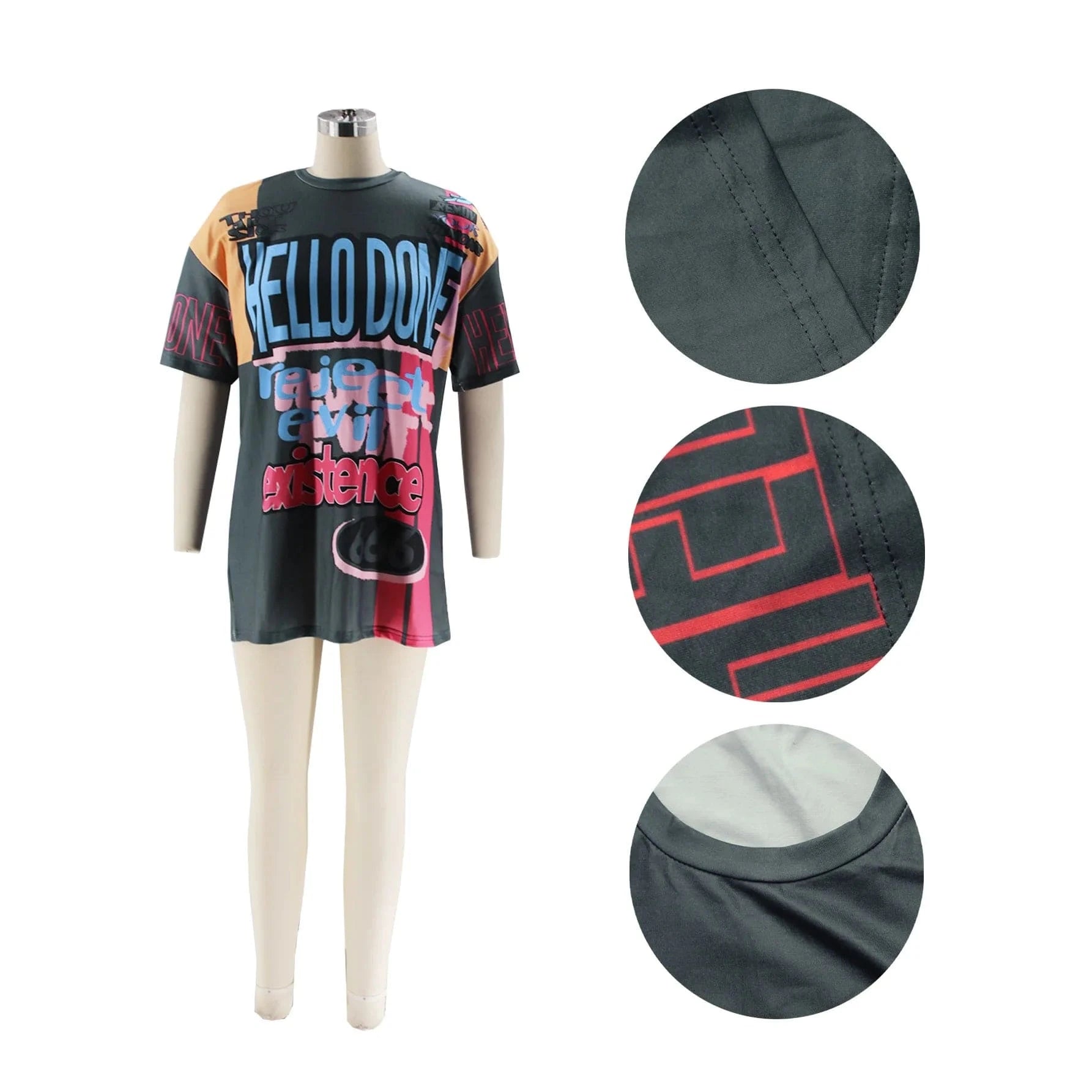 Bomblook C509TP04 2024 Summer Oversize Street Style Graphic Print T Shirt Women Ladies Casual Short Sleeve Tees