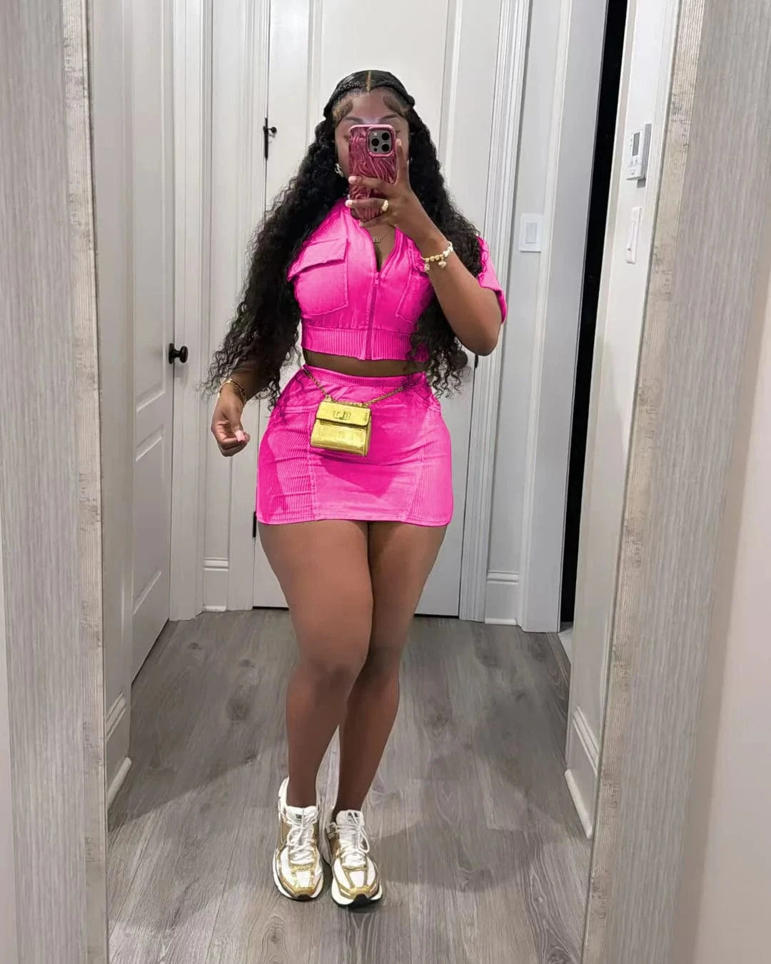 Bomblook C608ST05 Fashion Denim Washed Short Jacket New Design Outfits Streetwear 2 Piece Skirt Set Women Summer