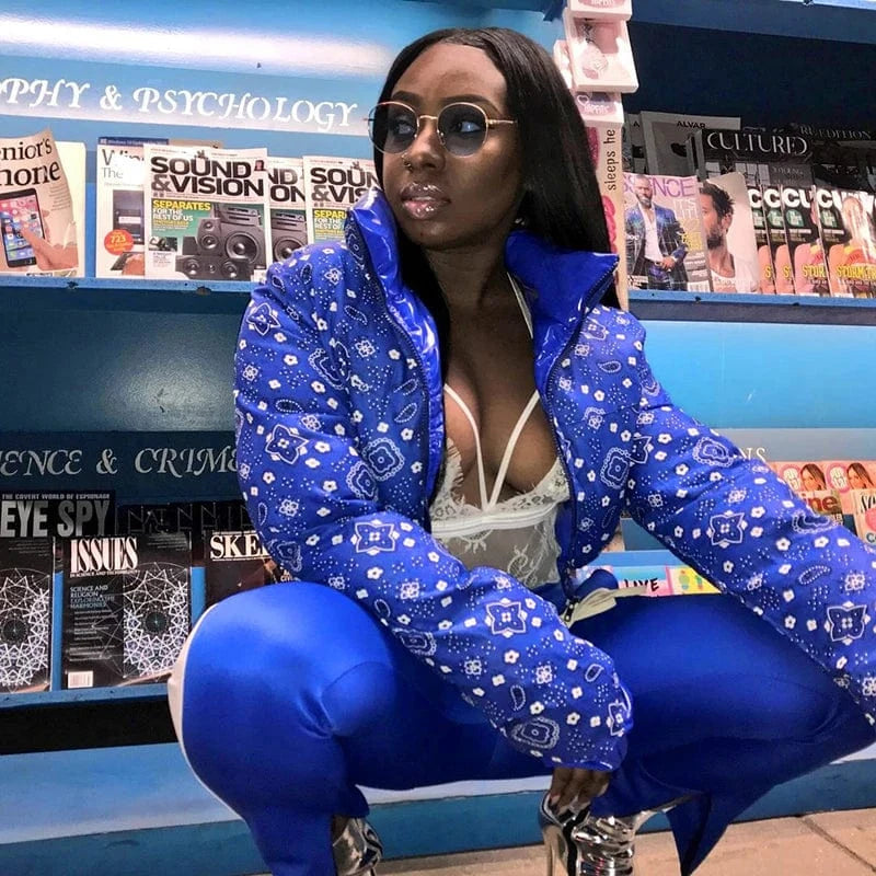 Bomblook M22TP520 Reversible Cotton Jacket Printed Coat 2024 Winter Clothes For Women