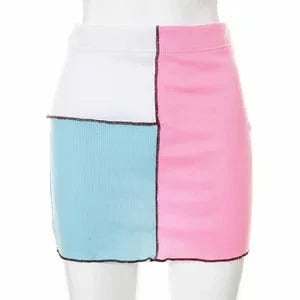 Bomblook X21SK128 Casual Fashion Colorful Patchwork High Waist Women Mini Skirt 2024 New Arrival Streetwear