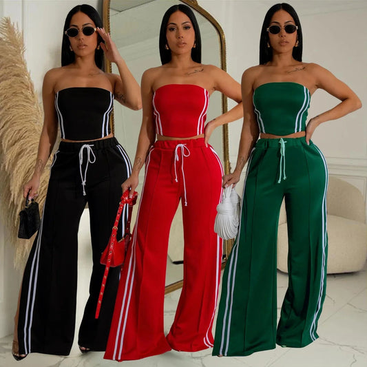 Bomblook Z910ST05 Streetwear Casual Fashion Women's Solid Color Sleeveless+Long Skirt Two-piece Set New Suit 2 Piece Set Women