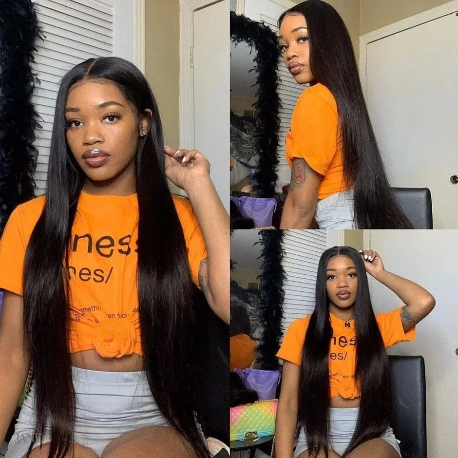 Bone Straight Hd Brazilian Full Lace Frontal Wig Natural Color Human Hair Lace Front Wigs With Baby Hair