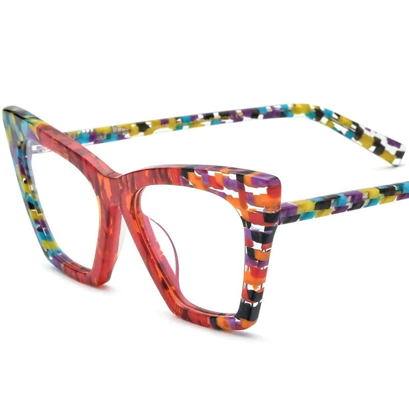 Borregls Acetate Cat Eye Glasses Frame Brand Designer Transparent Eyeglasses Frame Myopia Optical Eyewear 19295