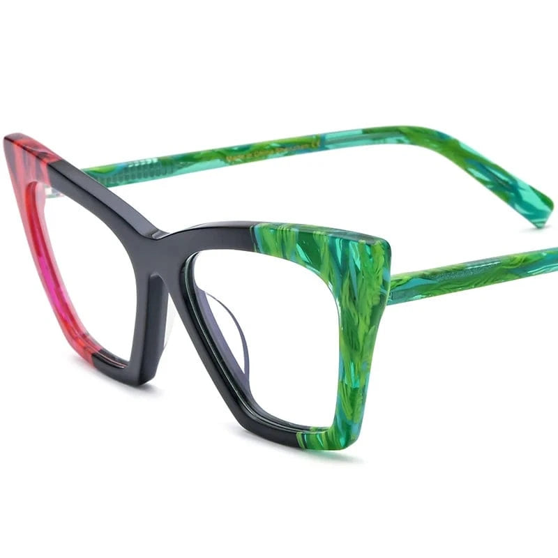 Borregls Acetate Cat Eye Glasses Frame Brand Designer Transparent Eyeglasses Frame Myopia Optical Eyewear 19295