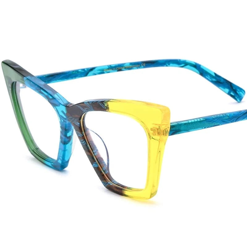 Borregls Acetate Cat Eye Glasses Frame Brand Designer Transparent Eyeglasses Frame Myopia Optical Eyewear 19295