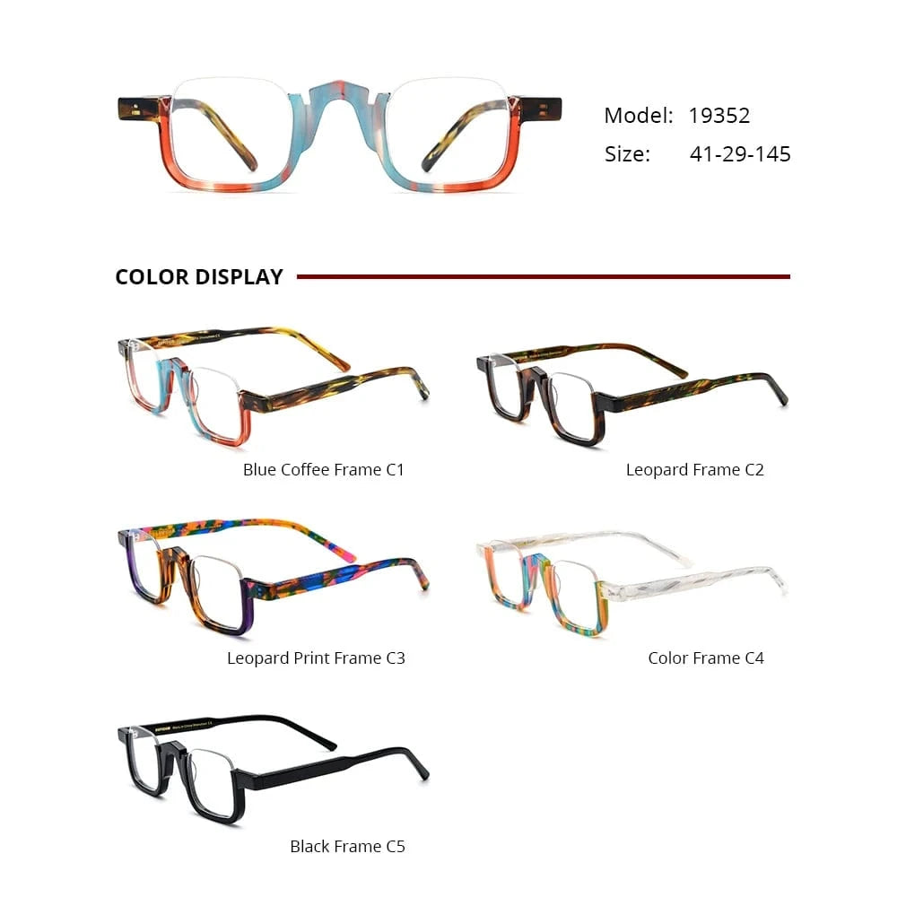 Borregls Acetate Square Glasses Frame 2024 New Trendy Eyeglasses Women Optical Prescription Spectacles Eyewear 19352