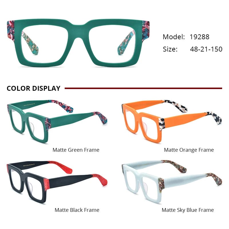Borregls Matte Acetate Square Glasses Women Brand Designer New High Quality Oversize Big Eyeglass Frame Optical Eyewear 19288