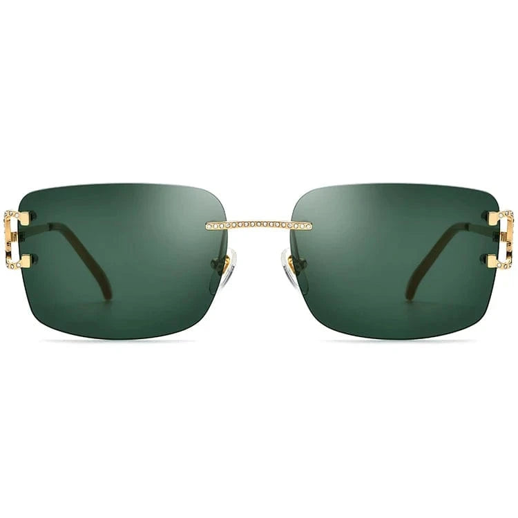 Borregls Oversize Rimless Sunglasses Women New Brand Design Fashion High Quality Alloy Sun Glasses Men with Nylon Lens 150249