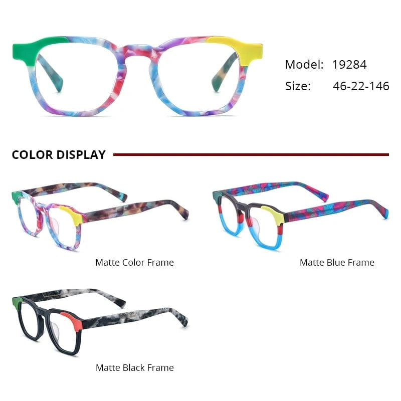 Borregls Splice Acetate Square Glasses Women Brand Design New High Quality Eyeglass Frame Spectacles Optical Eyewear 19284