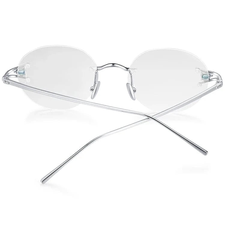 Borregls Sterling Silver S925 Glasses Frame Women Brand Design High Quality Rimless Eyeglasses Frameless Optical Eyewear S002