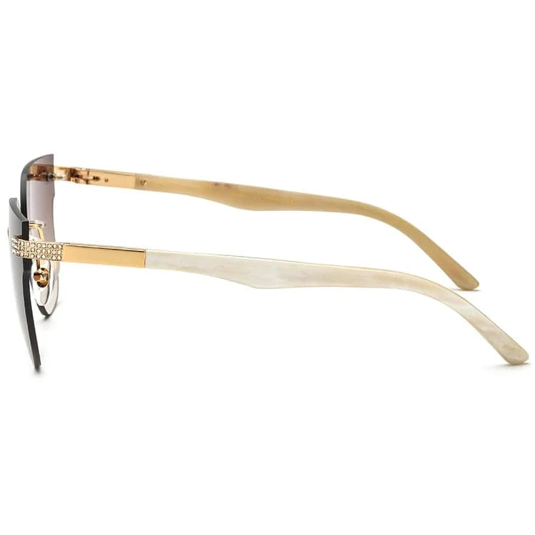 Borregls Women Squared Rimless Square Buffalo Horn Mens Sunglasses Luxury Eyewear Buffs Eyeglasses 0027