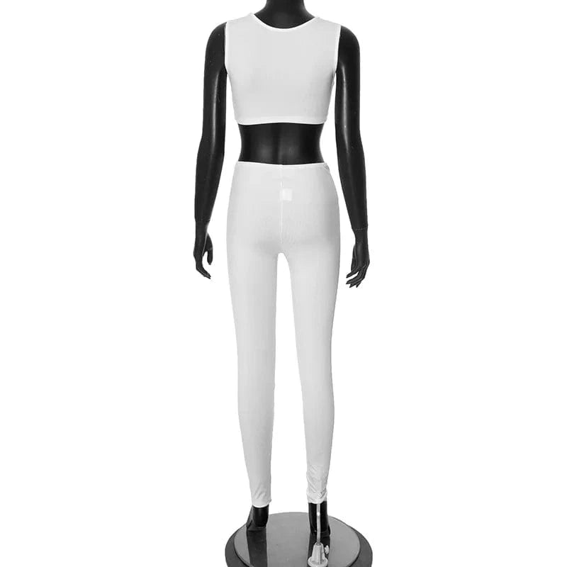 Boutique clothing 2024 summer crop top tracksuit jogger fitness two piece pants set women