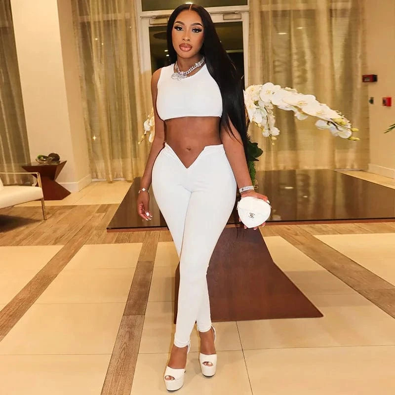 Boutique clothing 2024 summer crop top tracksuit jogger fitness two piece pants set women