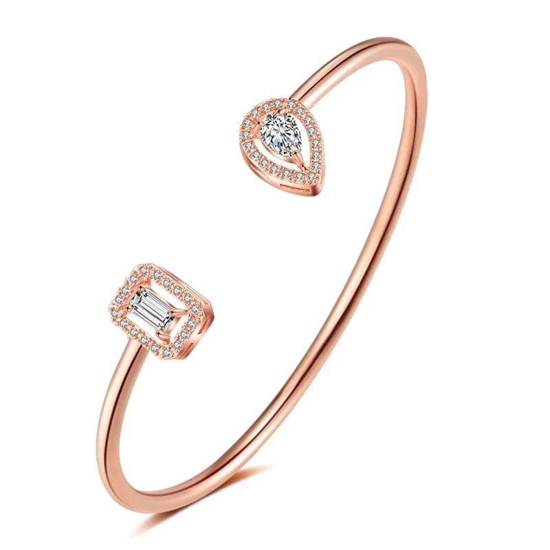 BP2154 Rose gold RAKOL BP2154 luxury dubai Indian ice out cubic zirconia bridal bracelets & bangles Girls bridal bangle bracelet women