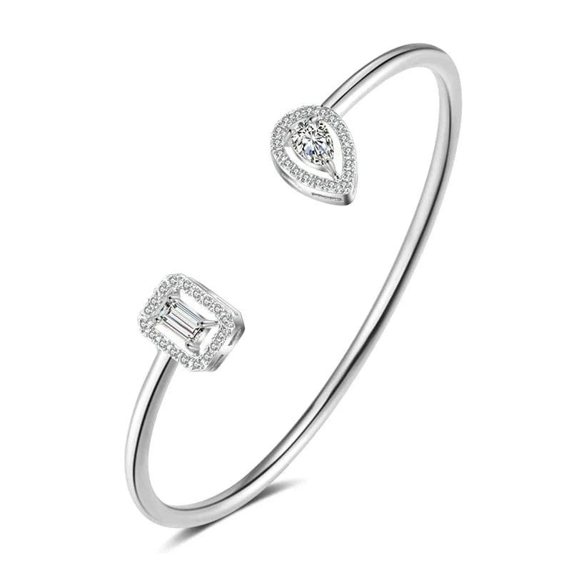 BP2154 White RAKOL BP2154 luxury dubai Indian ice out cubic zirconia bridal bracelets & bangles Girls bridal bangle bracelet women