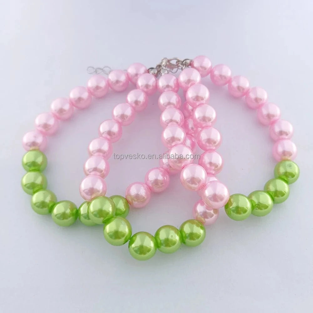 bracelet / AKA Topvesko New Styles Greek Sister Sorority Pink Green Pearl Exquisite Bracelets Women Fashion Ornaments
