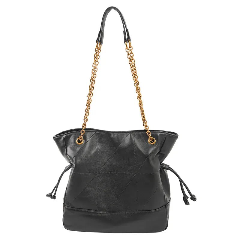 Brand Diamond - shaped Underarm Bag New Women Luxury Retro Fashion Versatile Drawstring Chain Bag Textured Hardware Shoulder Bag - SN Wigs & More