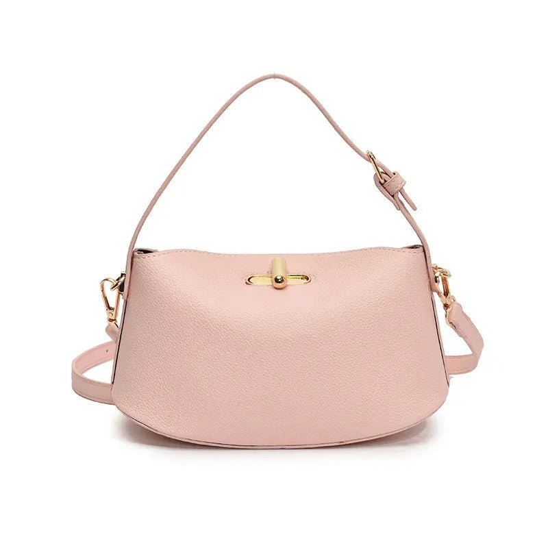 Brand Luxury Lady Bag Simple Texture Fashion High - end Design Lady Shoulder Bag Solid Color Versatile Trendy Lock Crossbody Bag - SN Wigs & More