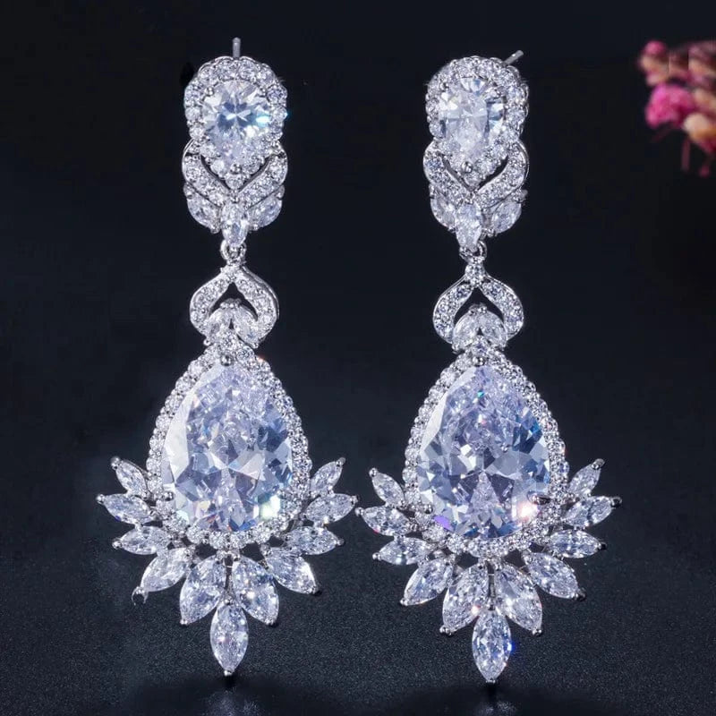Bridal Jewelry Zirconia Earring For Women 925 silver jewelry earrings wholesale Wedding Gift