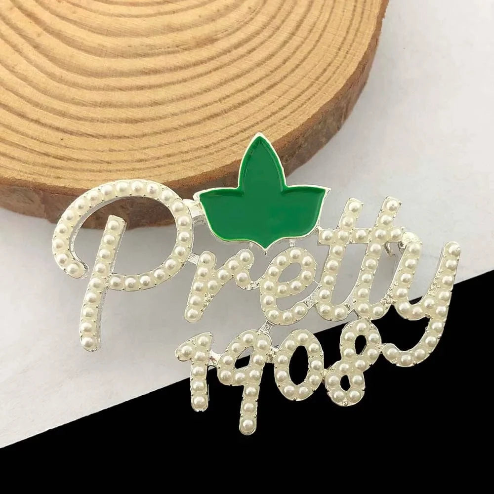 brooch / 01 Pretty Girl Greek sorority university society letter college society crystal brooches Personalized gift Brooch Lapel Pin