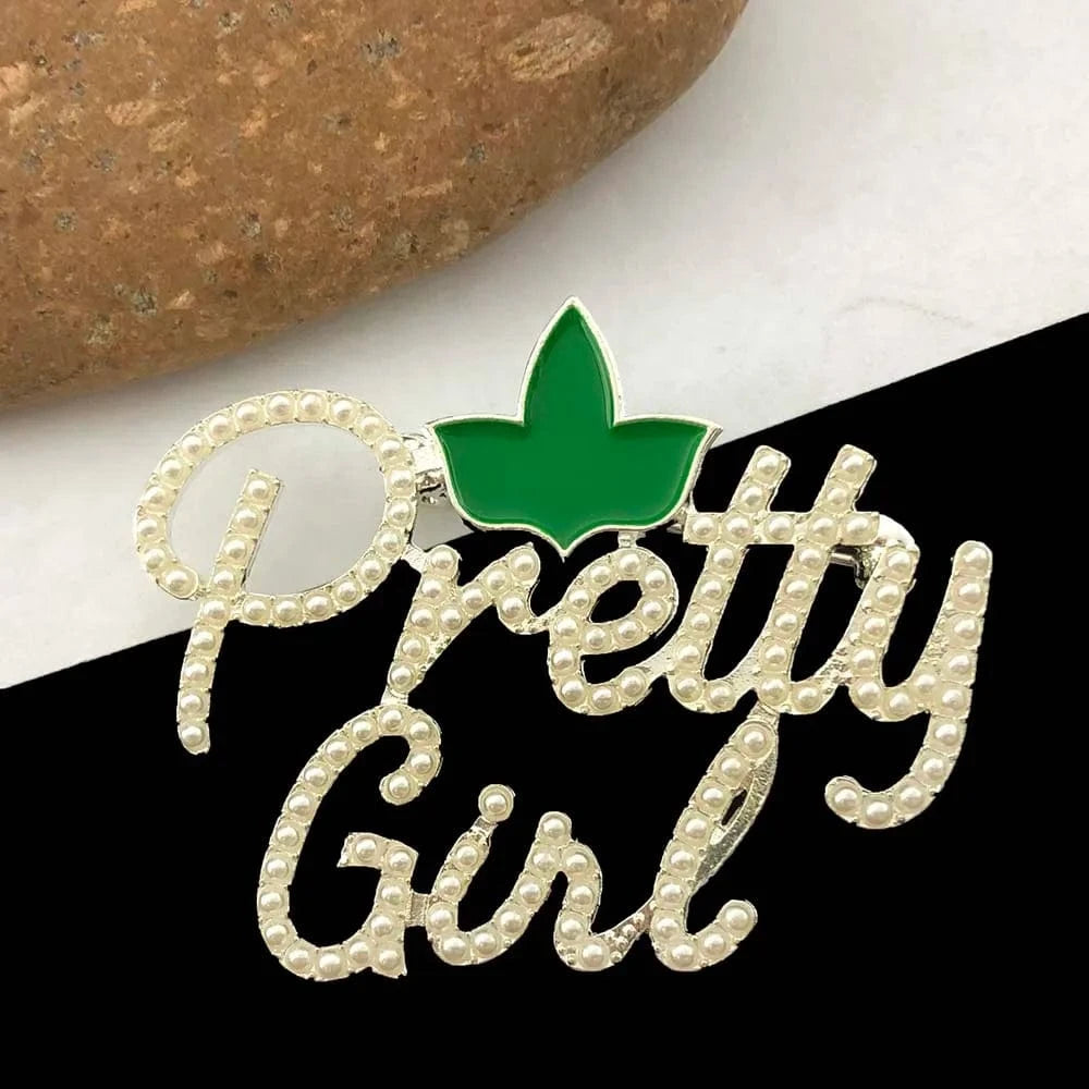 brooch / 02 Pretty Girl Greek sorority university society letter college society crystal brooches Personalized gift Brooch Lapel Pin