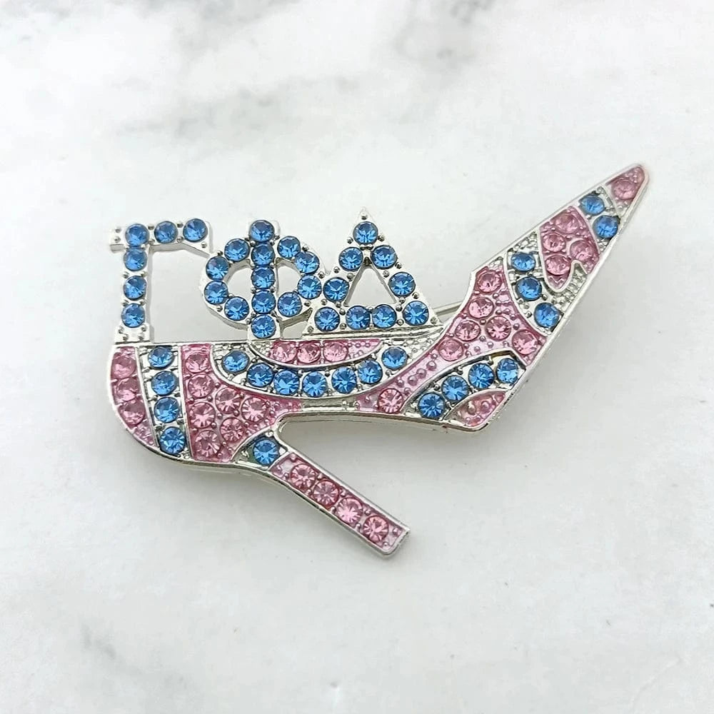 brooch / Gamma Phi Delta / as picture show Customized Gamma Phi Delta brooches 1943 ZA Delta Alpha Sigma Gamma Rho Zeta Greek high heeled shoes Lapel Pins graduation gift